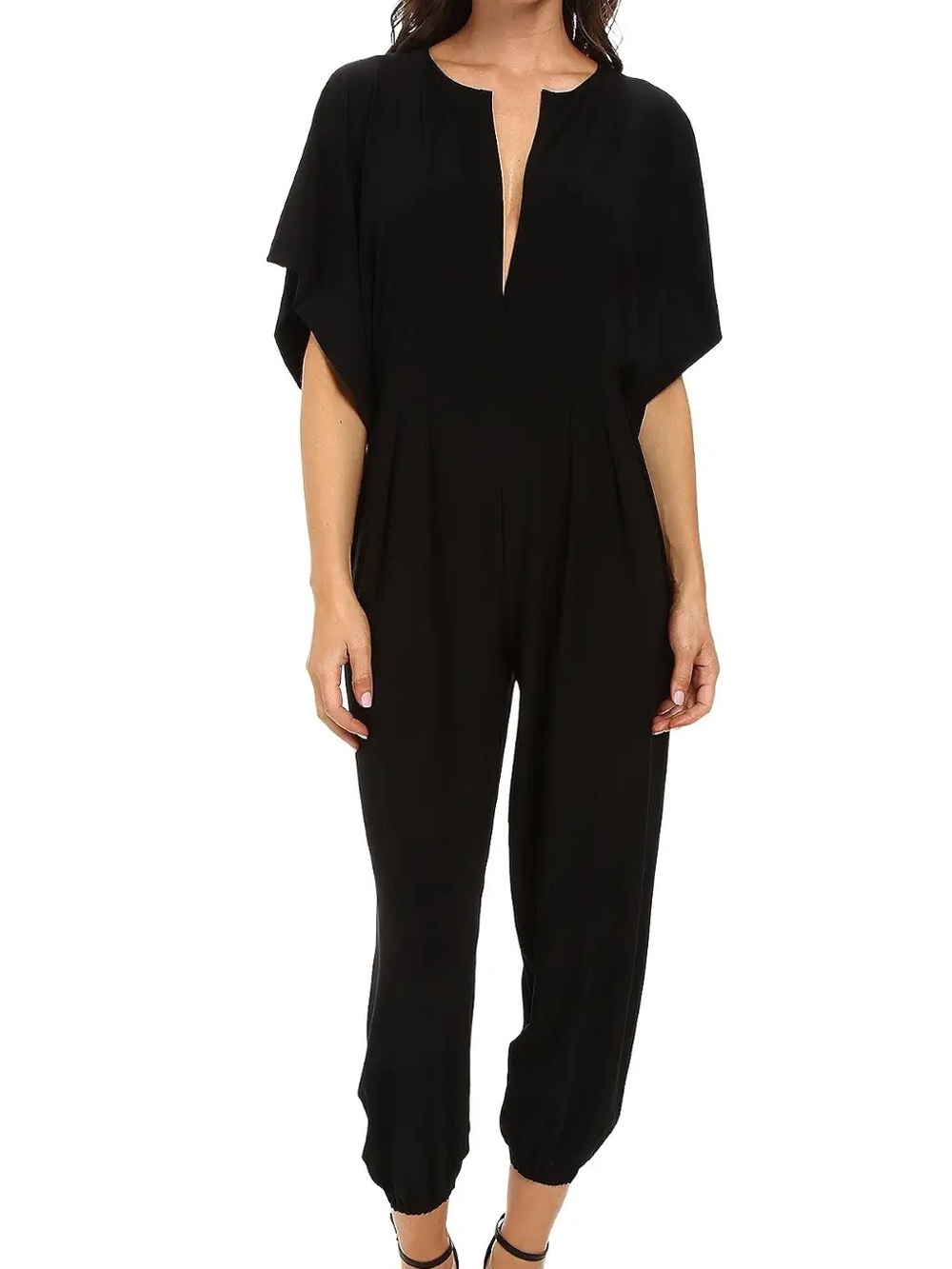 NEW Norma Kamali Kulture Rectangle Jog Jumpsuit in Black size Medium